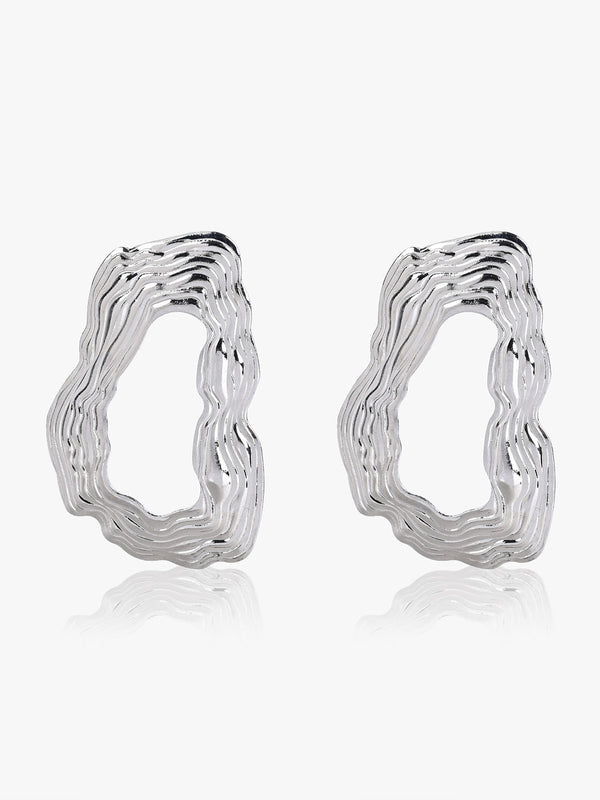 Textured Drop Hollow Earrings