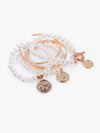 Multilayered Pearl Charm Bracelet