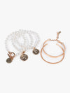 Multilayered Pearl Charm Bracelet