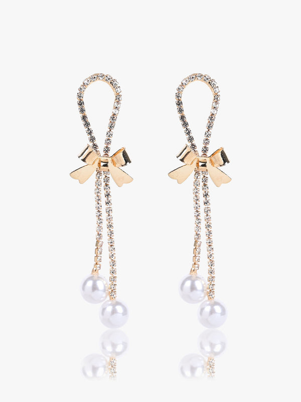Rhinestone Bow Earrings