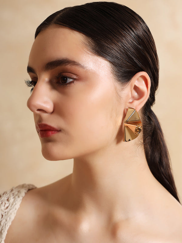 Aurora Half-Round Metal Earrings