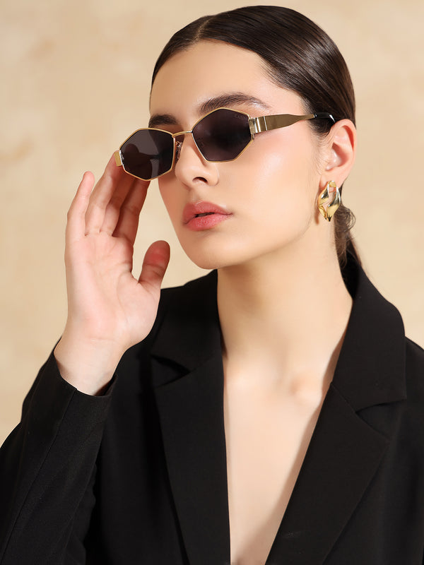 Geometric Glam Metal Sunglasses