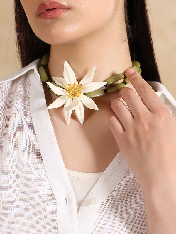 Beaded Floral Necklace