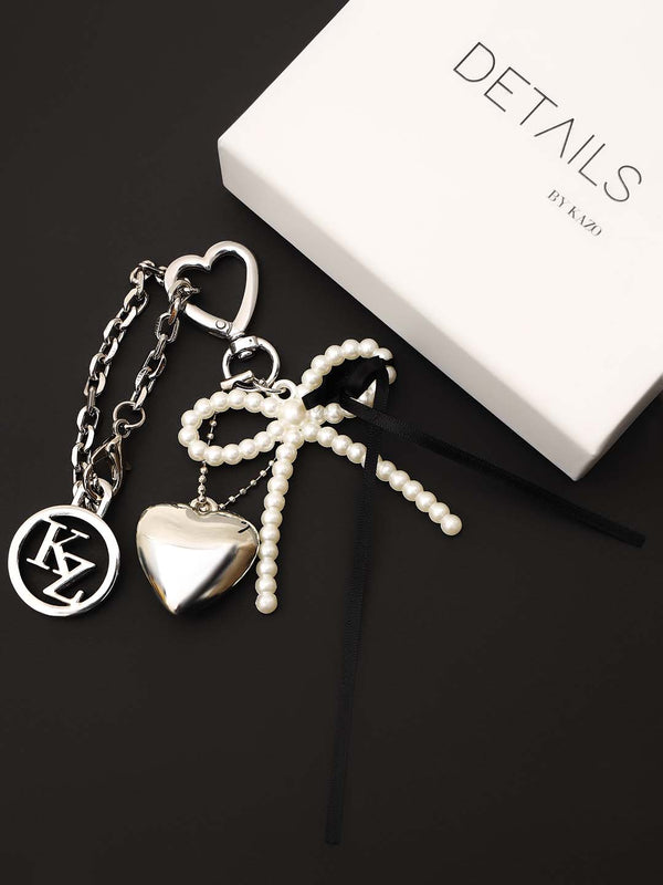 Silver Tie Bag Charm