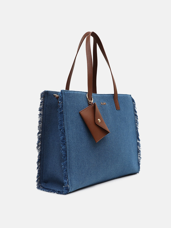 Kazo Denim Fringe Tote