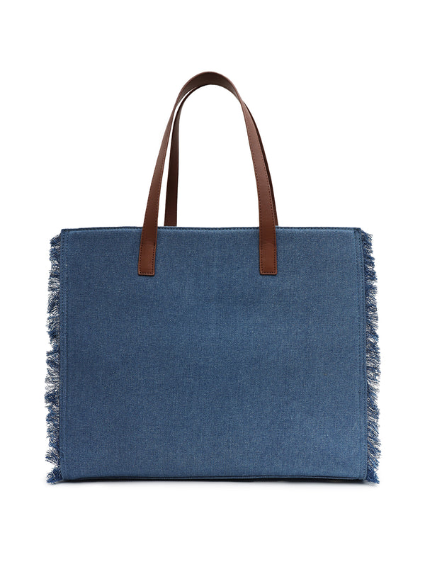 Kazo Denim Fringe Tote