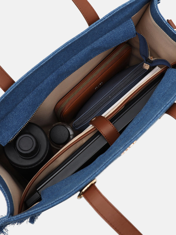 Kazo Denim Fringe Tote