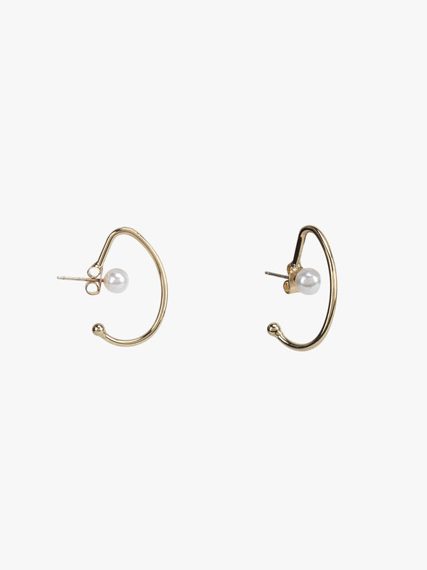 Half Moon Pearl Earrings
