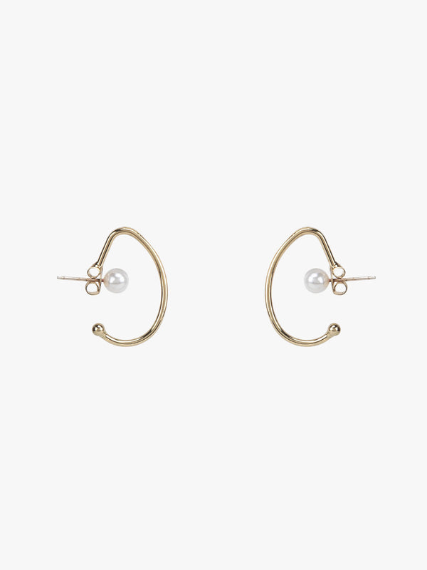 Half Moon Pearl Earrings