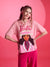 Barbie™ Mattel Pink Printed Graphic T-Shirt With Sequin Work