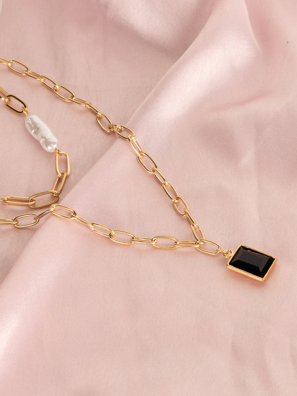 Cascade Charm Layered Necklace