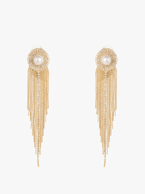 Understated Pearl And Sparkle Dangle Earrings