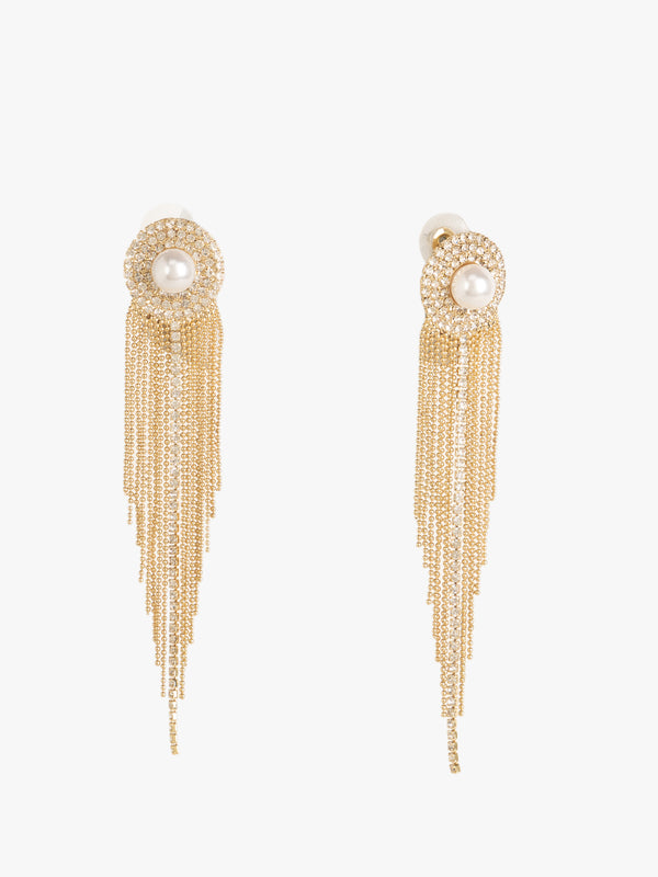 Understated Pearl And Sparkle Dangle Earrings