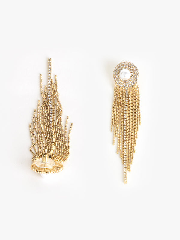 Understated Pearl And Sparkle Dangle Earrings