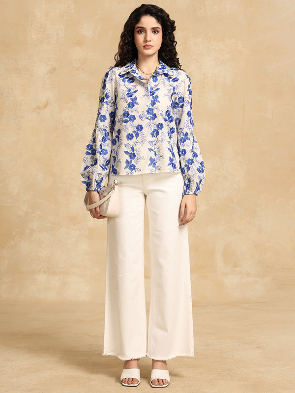 Wide Leg Jeans With Rivet Detail