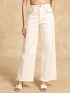 Wide Leg Jeans With Rivet Detail