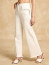 Wide Leg Jeans With Rivet Detail