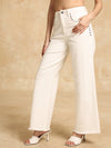 Wide Leg Jeans With Rivet Detail