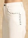 Wide Leg Jeans With Rivet Detail