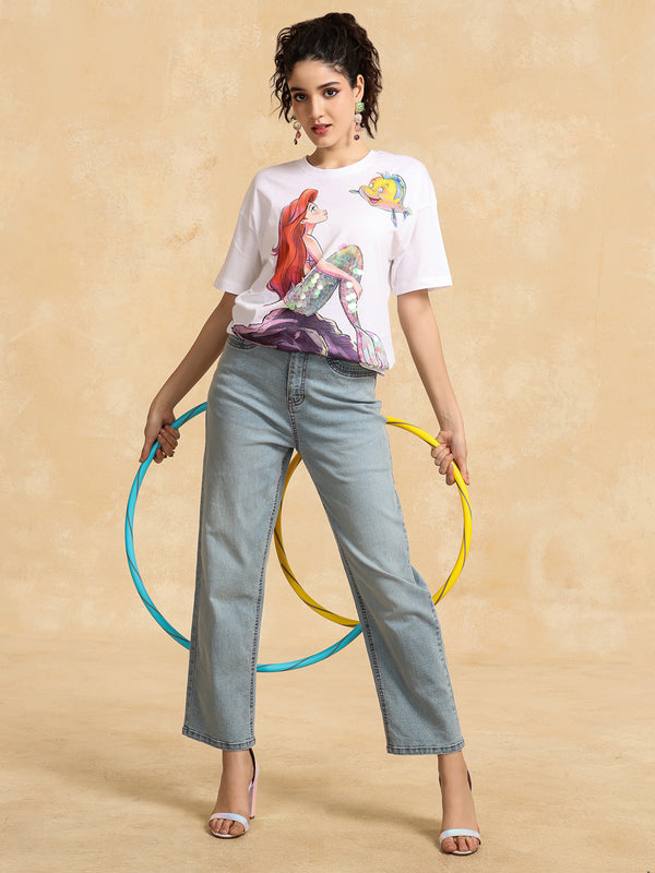 Straight Fit Jeans With Button Tabs