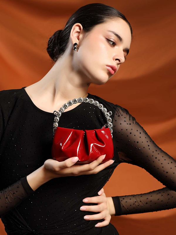 Kazo Rhinestone Mini City Glaze Clutch