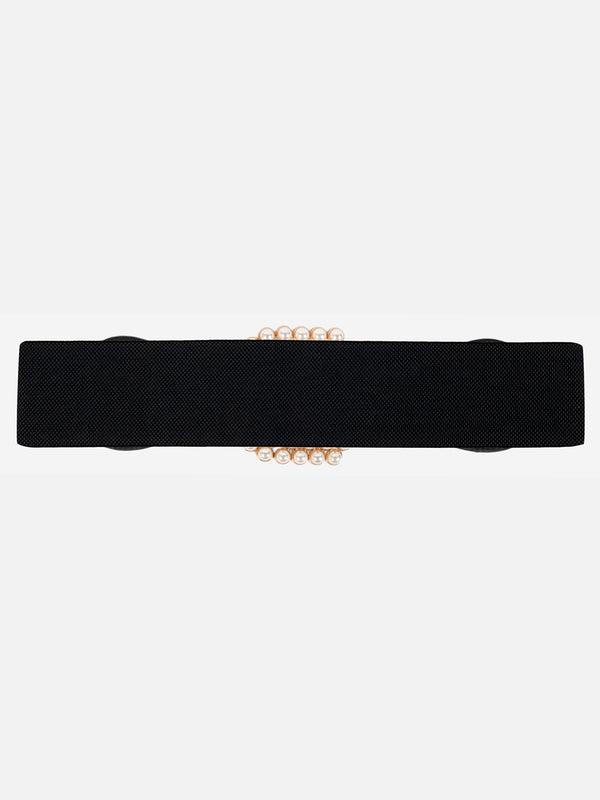 Statement Pearl Buckle Broad Belt