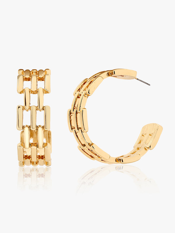 Radiant Grid Hoop Earrings
