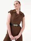 Leaf Buckle Elasticated Belt
