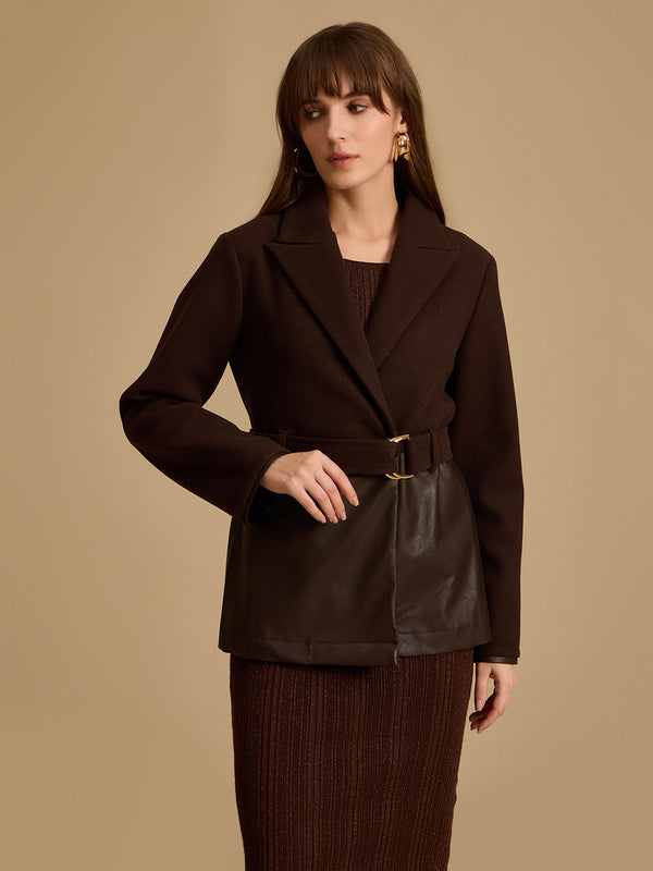 Pu And Felt Overcoat