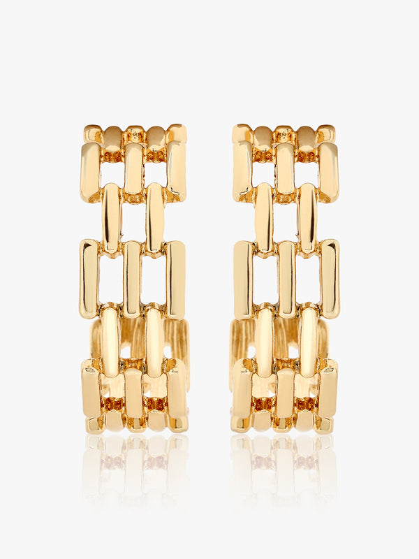 Radiant Grid Hoop Earrings