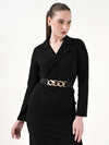 Metal Chain Accented Elasticated Belt