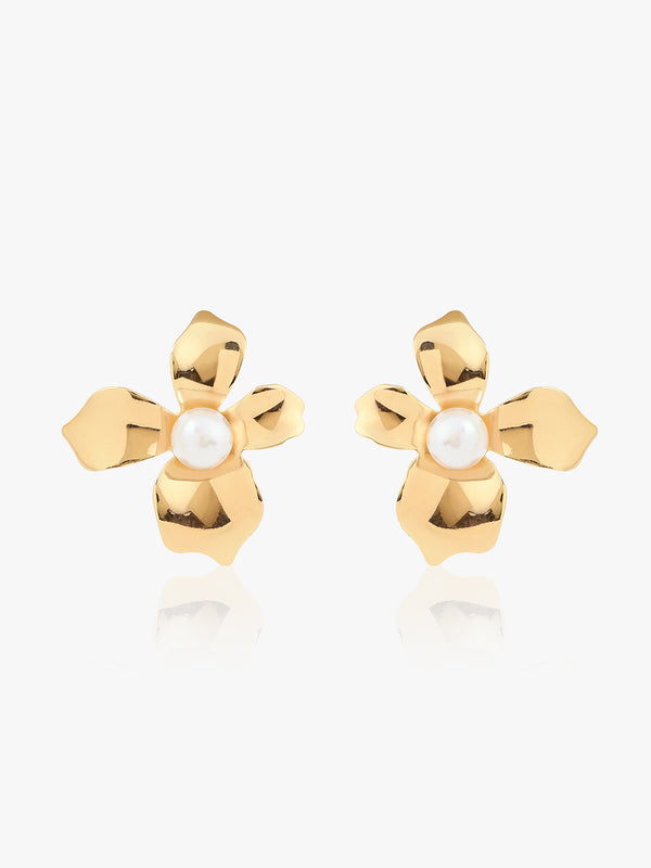 Pearl Blossom Stud Earrings
