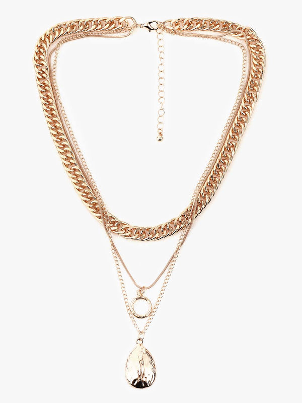 Kazo Aurevia Golden Layered Necklace Set