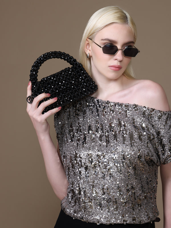 Kazo Elena Beaded Clutch Bag