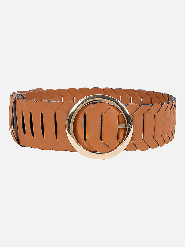 Round Buckle Broad Belt