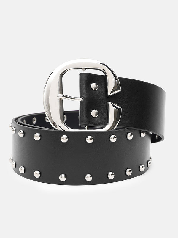 Studded Statement Broad Belt