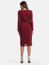 Wrap Midi Dress With Pleats