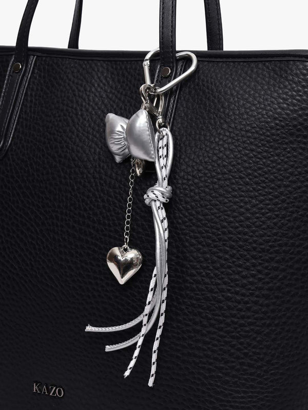 Ovrin Bow And Heart Bag Charm