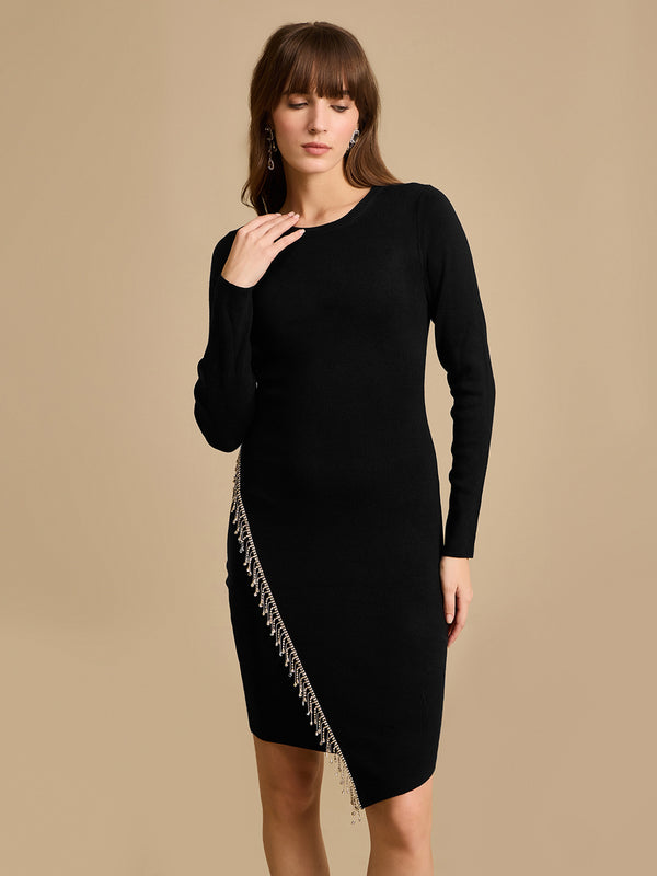 Winter Dress With Rhinestone Fringe