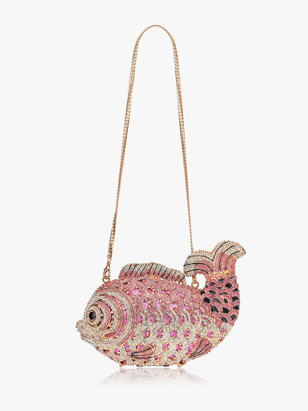 Rhinestone Studded Fish Clucth