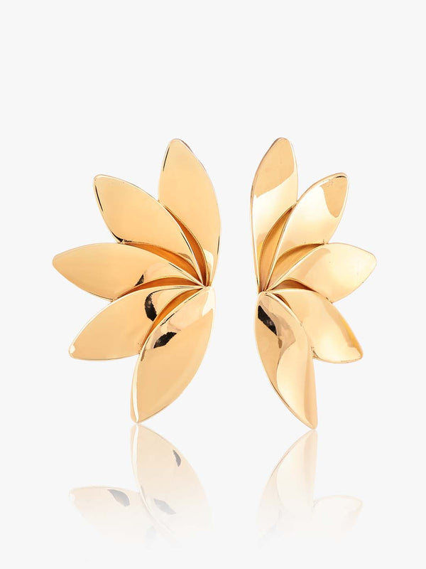 Kazo Flora Shine Statement Leaf Earrings