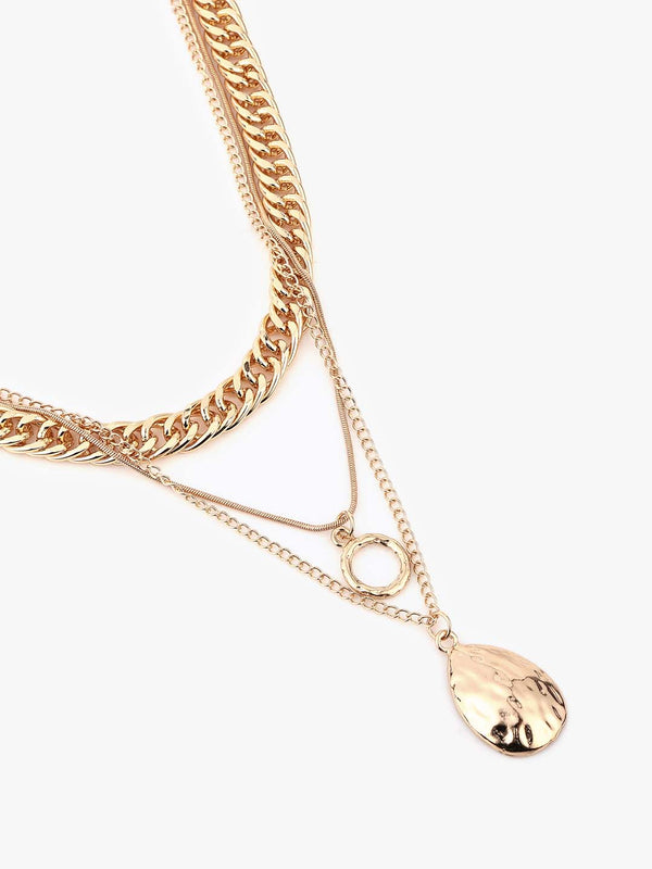 Kazo Aurevia Golden Layered Necklace Set