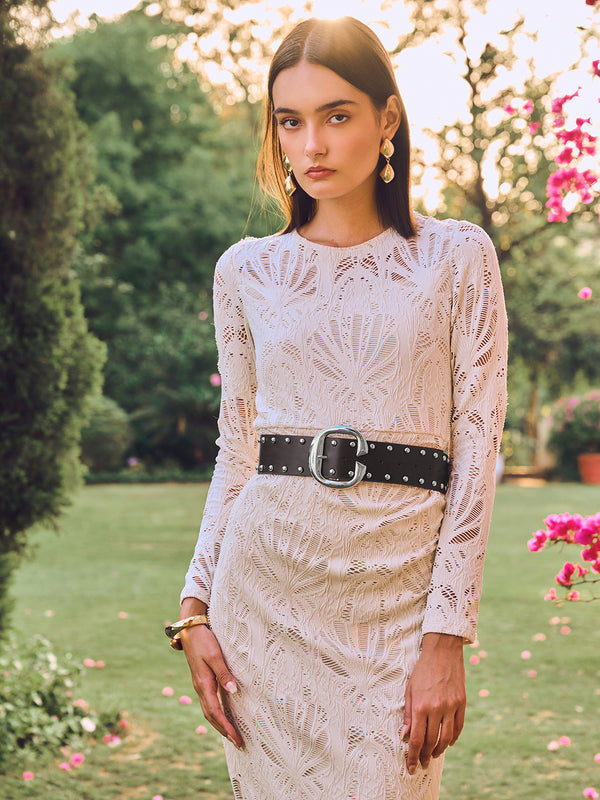Studded Statement Broad Belt