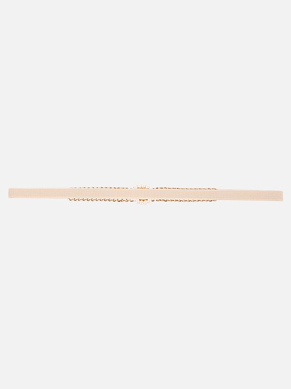 Pearl Buckle Thin Elasticated Belt