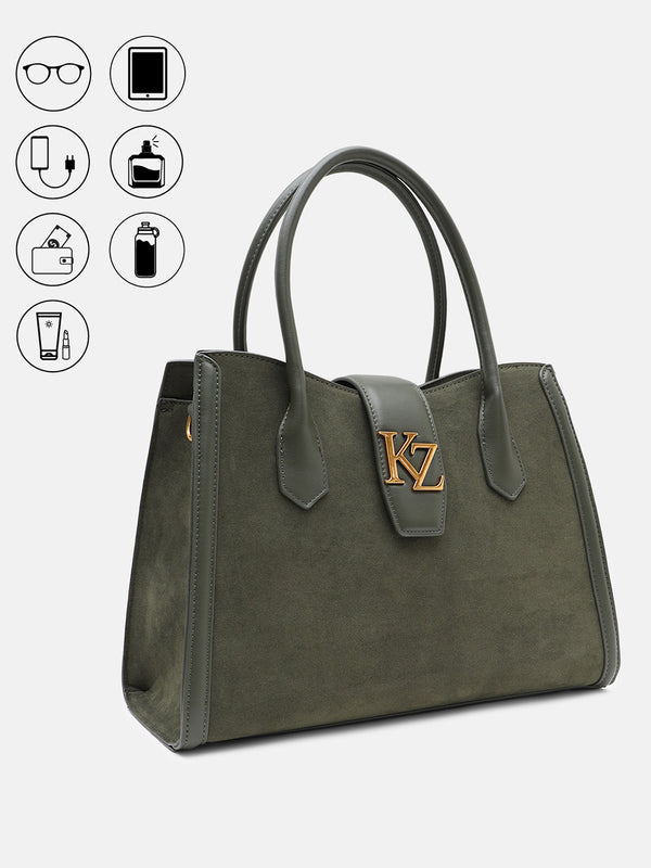 Kazo Aurelian Suede Top Handle Bag