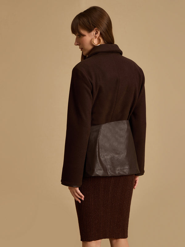 Pu And Felt Overcoat