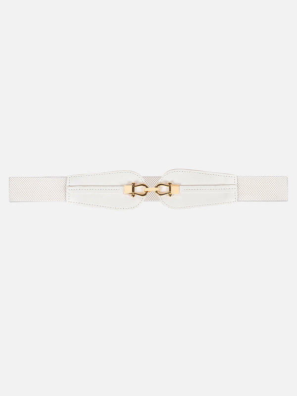 Interlock Buckle Faux Leather Belt