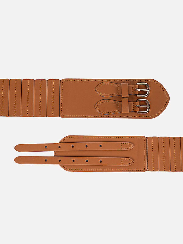 Faux Leather Elasticated Belt