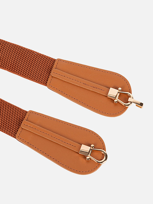 Interlock Buckle Faux Leather Belt