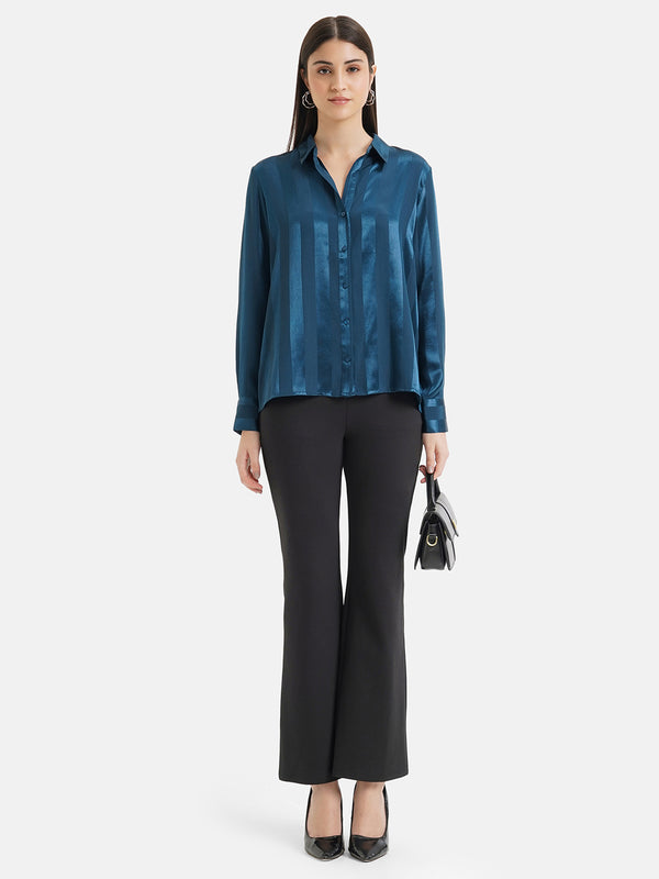 Self Stripe Satin Shirt